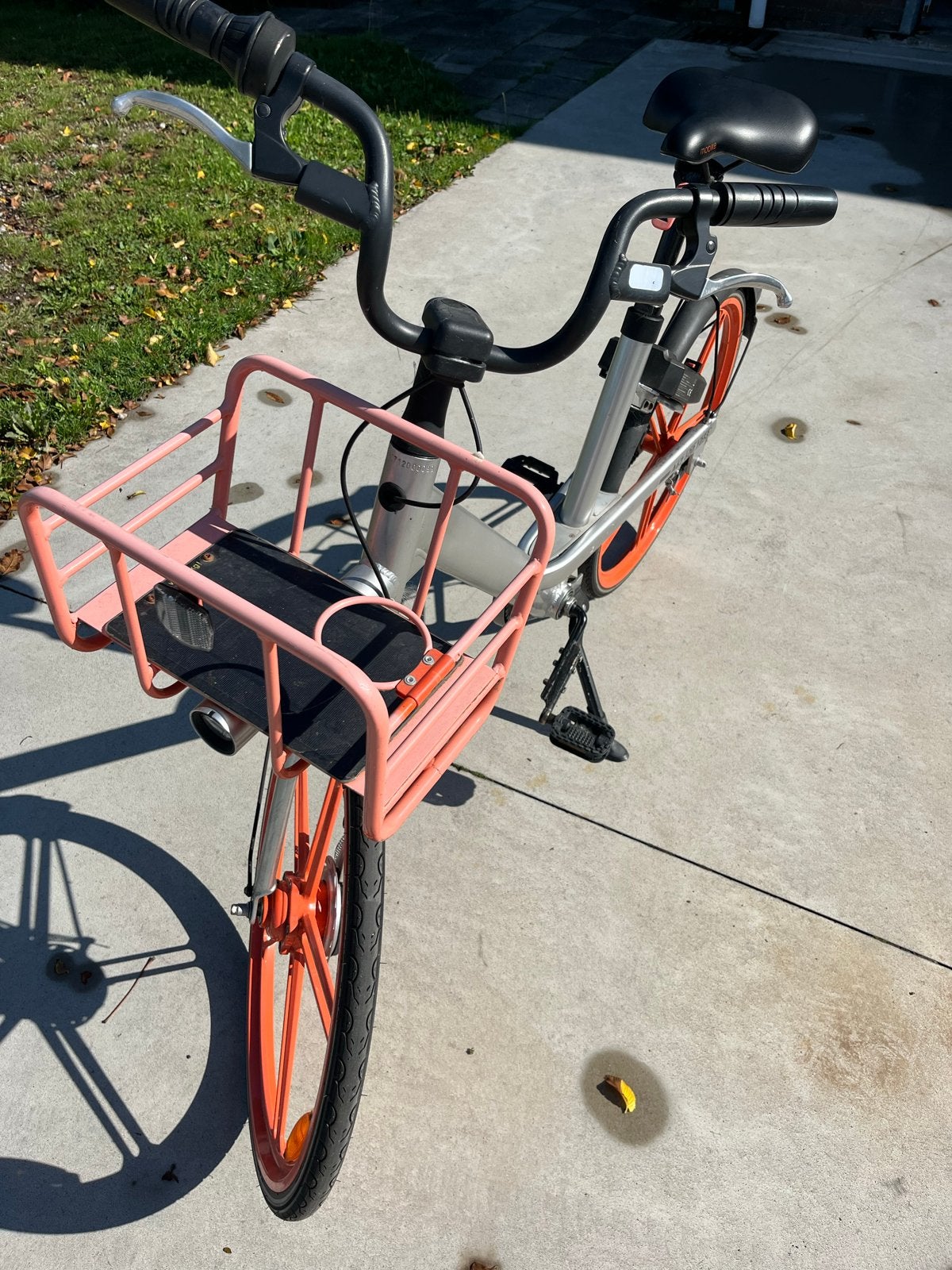 Deelfiets, niet meer elektrisch met voordrager,, Gebruikt, Velgrem, 50 tot 53 cm, Ophalen