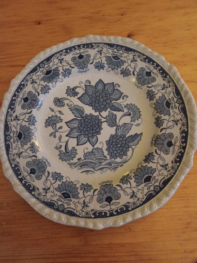 Adams Wedgwood Blue Butterfly Bord - Vintage Servies, Ophalen of Verzenden