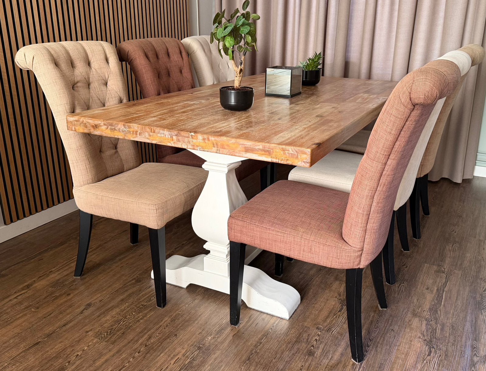Landelijk Eettafel 180x100cm met 6 klassieke stoelen, Huis en Inrichting, Tafels | Eettafels, Ophalen, Landelijk /klassiek, 50 tot 100 cm