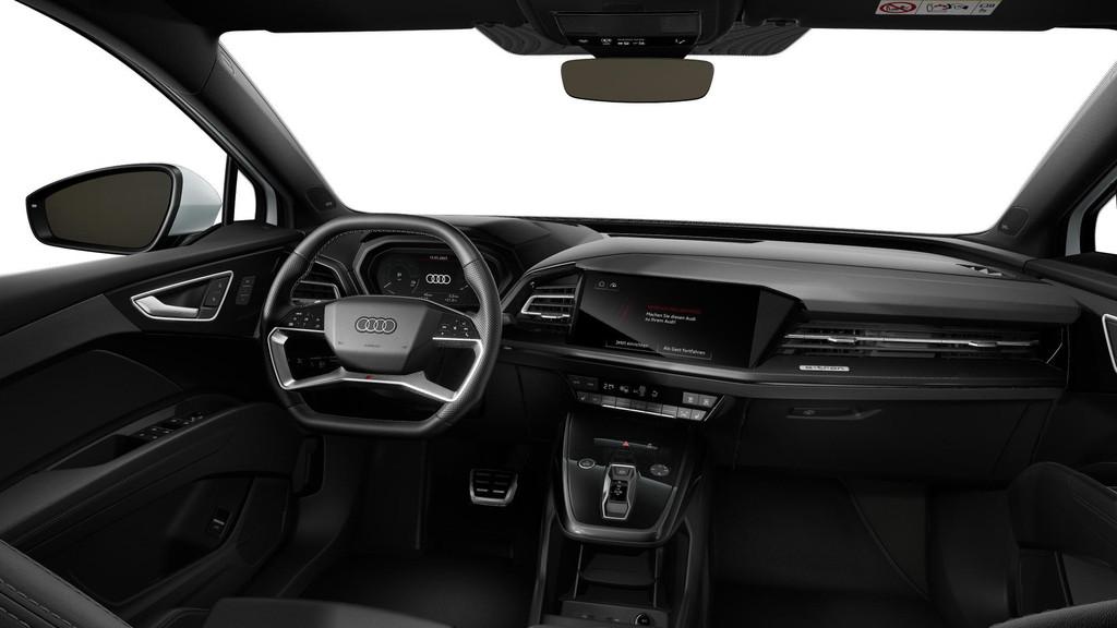 Audi Q4 e-tron 45 quattro Advanced edition 82 kWh S line int, 12 maanden, Stof, Gebruikt, Zwart