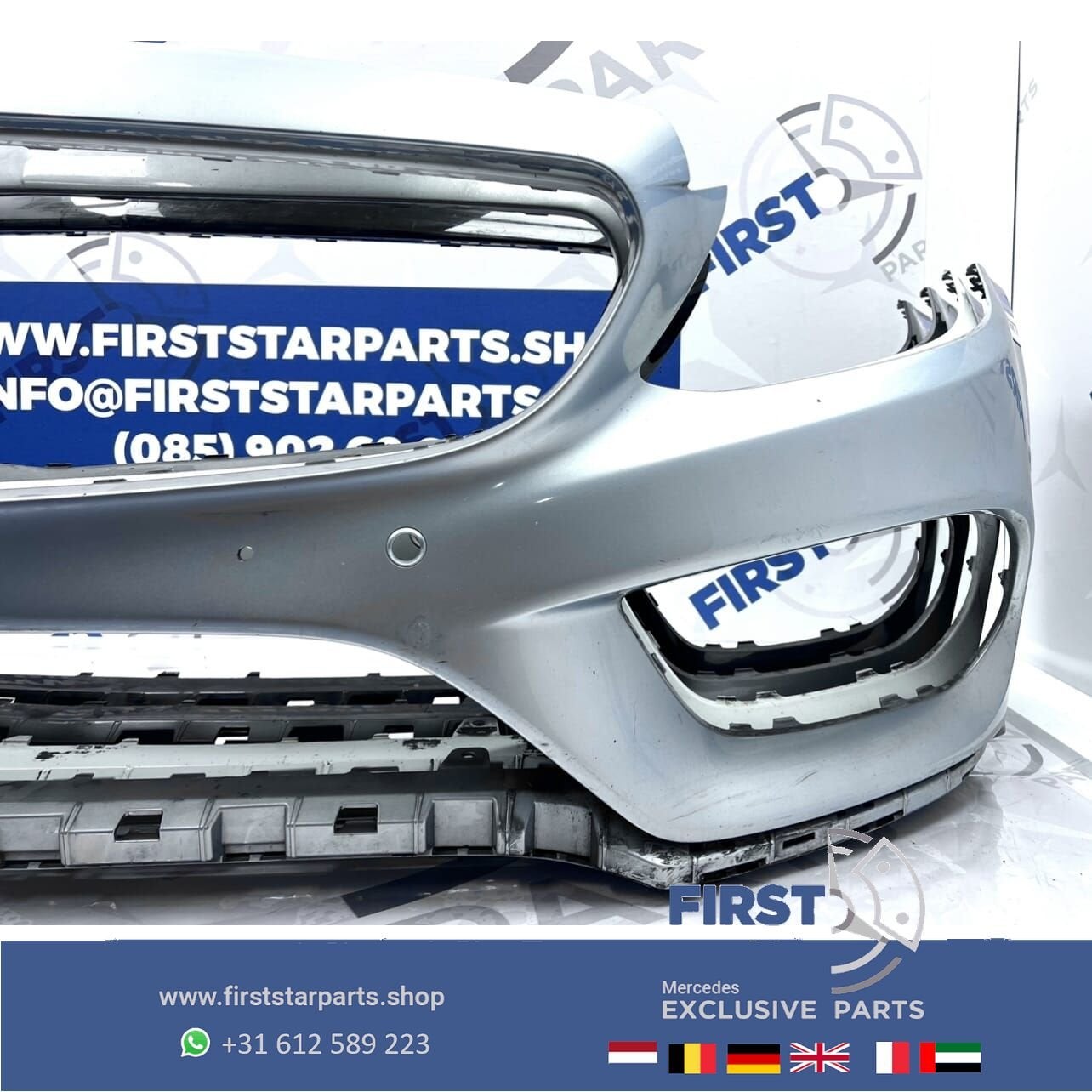 W205 BUMPER AMG VOORBUMPER 2014-2017 Mercedes C Klasse C43 Z, Gebruikt, -, Voor, Ophalen of Verzenden