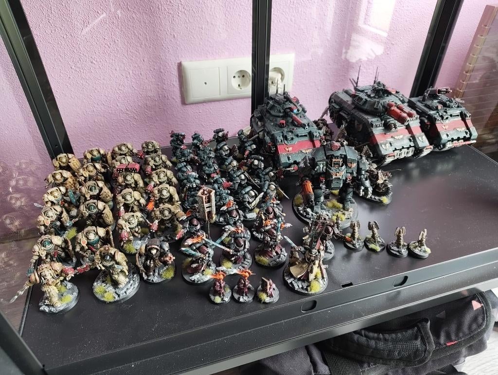 Volledig geschilderd Dark Angels leger (Grimdark), Ophalen, Figuurtje(s), Warhammer, Zo goed als nieuw