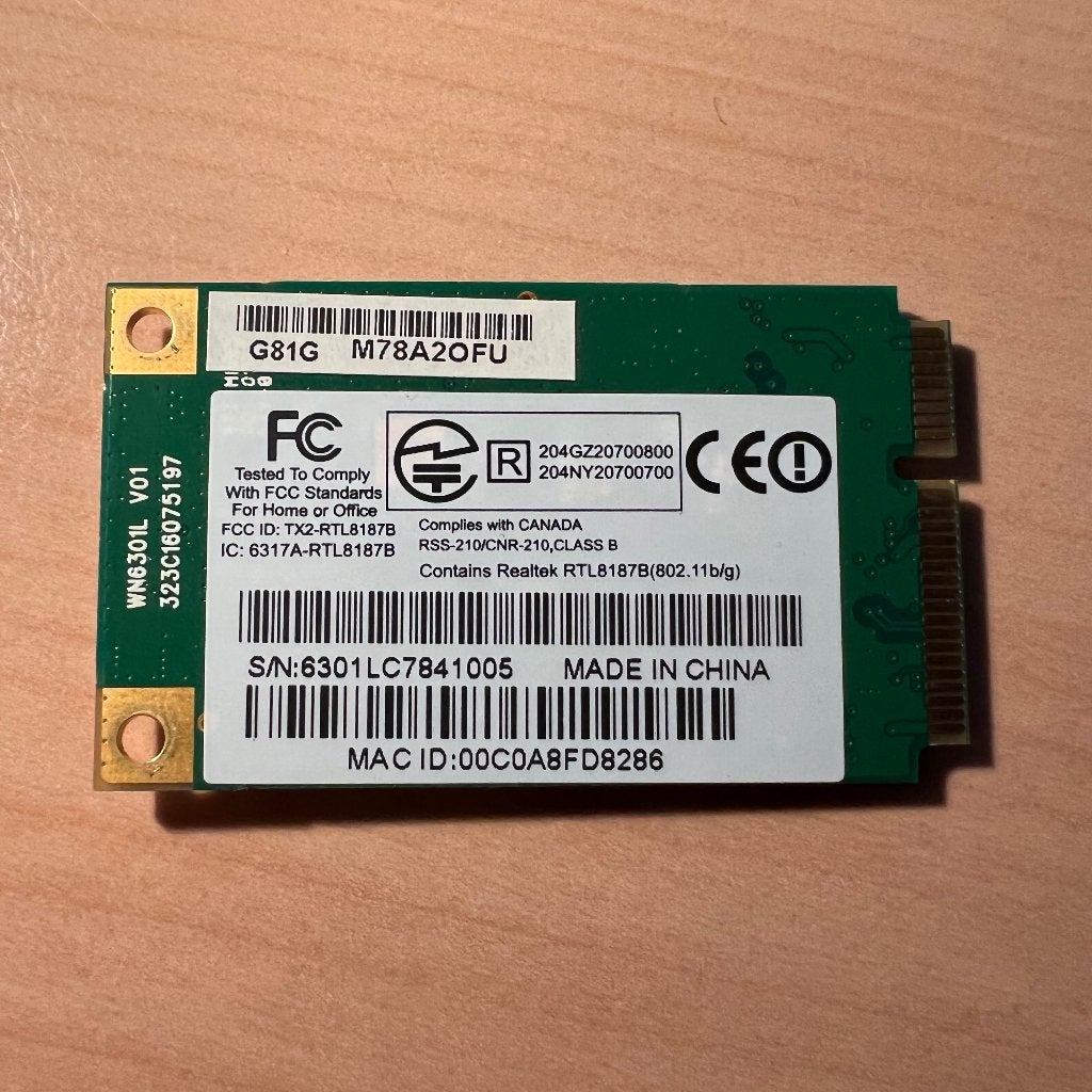 REALTEK RTL8187B draadloze 802.11b/g USB 2.0 netwerkadapter, Computers en Software, Ophalen of Verzenden, Zo goed als nieuw, Intern