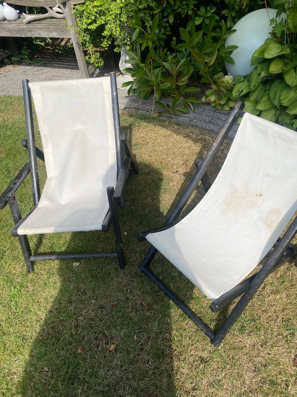 Twee kinder ligstoeltjes, Tuin en Terras, Ligbedden, Ophalen of Verzenden, Gebruikt, Hout, Inklapbaar