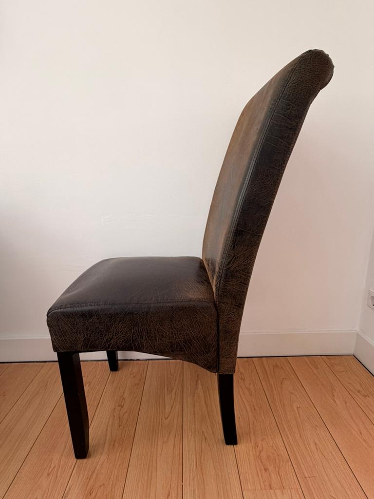 Eetkamer stoelen 6 stuks gratis, Huis en Inrichting, Ophalen, Gebruikt, Bruin, Leer