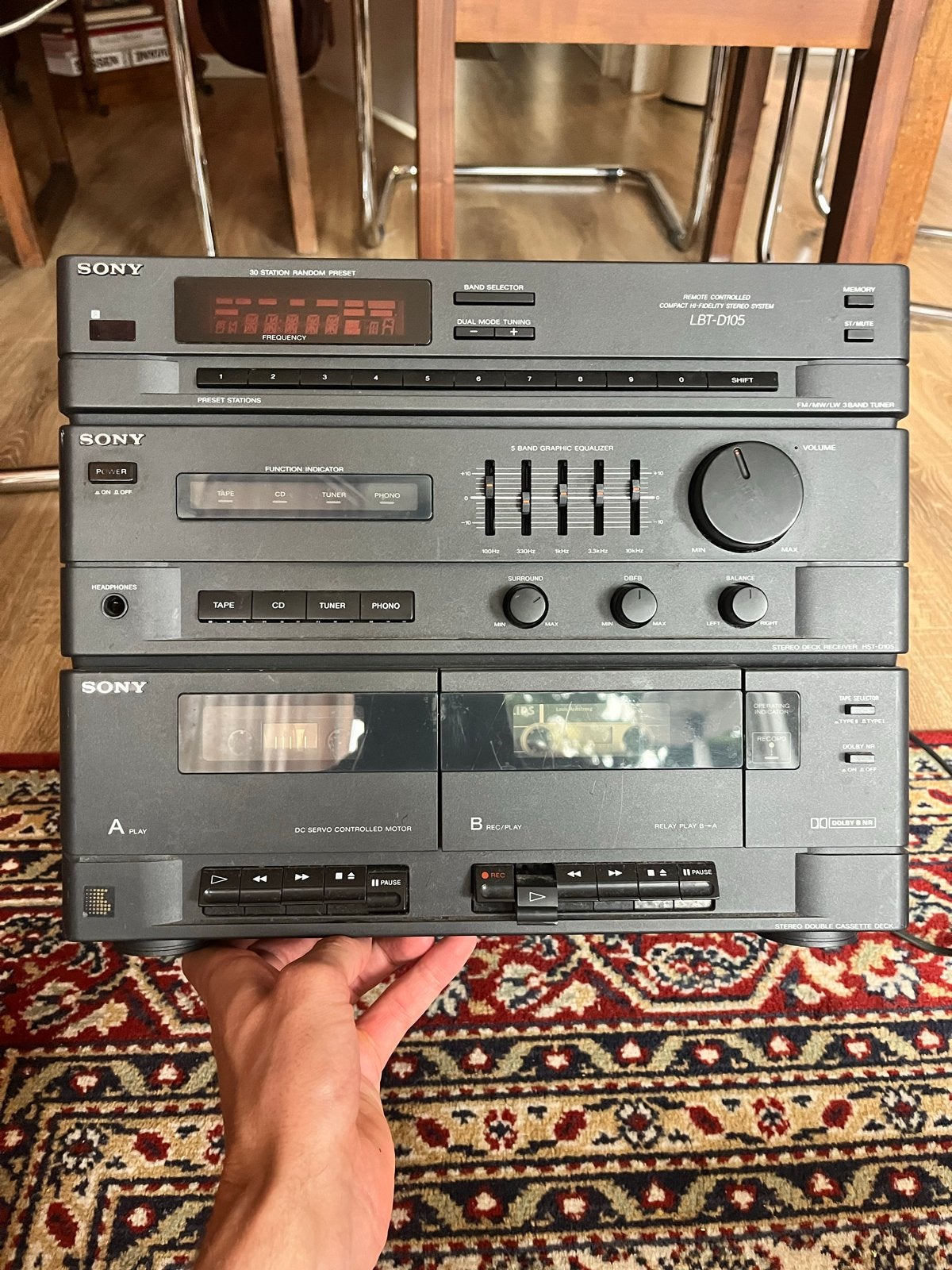 Sony LBT-D105 Stereo Set met Dubbel Cassettedeck, Ophalen, Gebruikt, Cassettedeck, Losse componenten