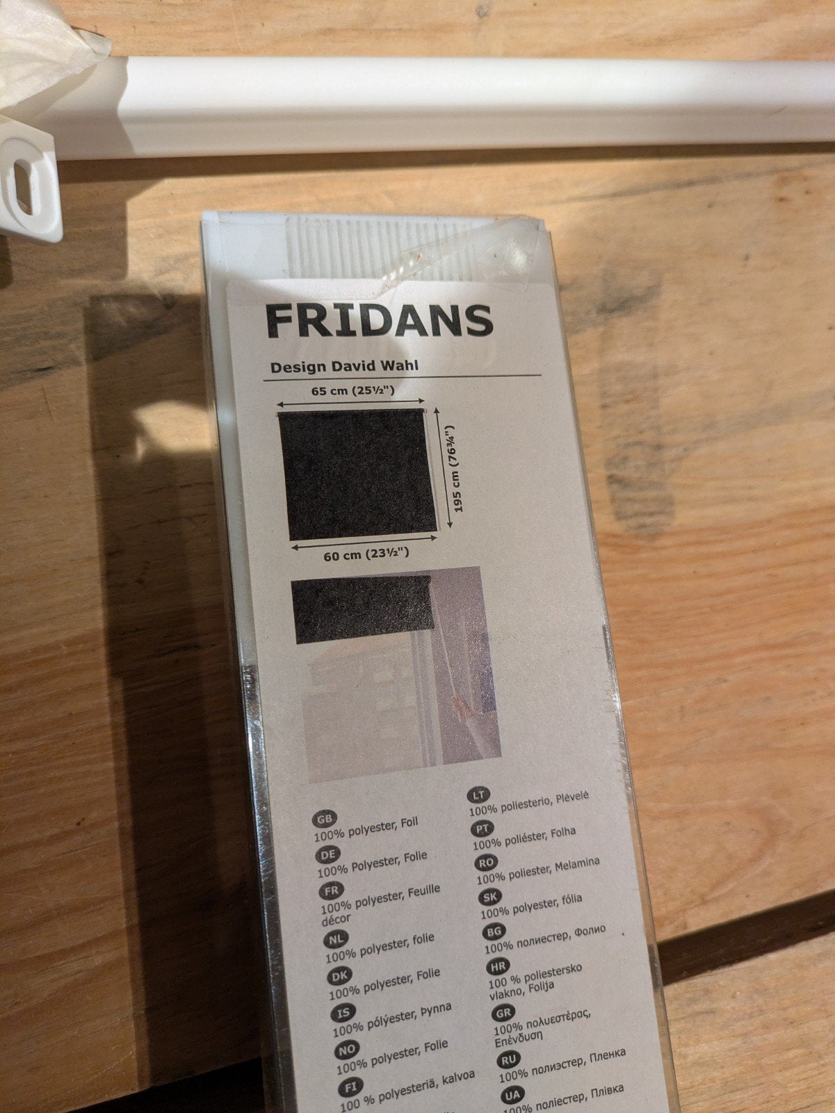 Ikea FRIDANS rolgordijn 60cm breed (nieuw en gebruikt), Zwart, Nieuw, 150 tot 200 cm, 50 tot 100 cm
