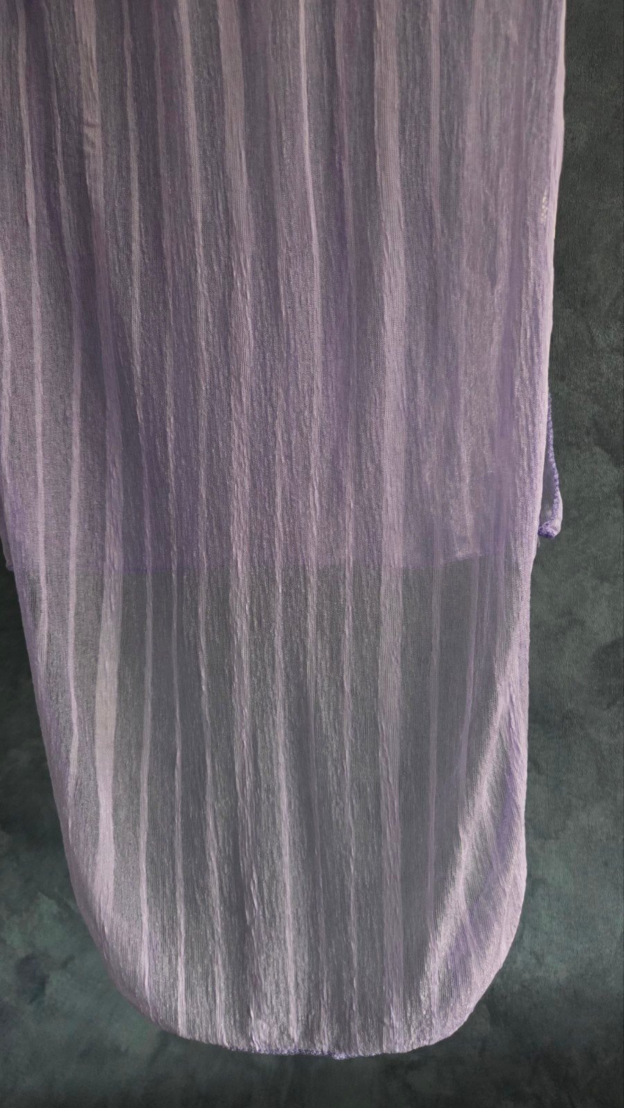 170 cm Lange lila voile sjaal met strepen, Ophalen of Verzenden, Zo goed als nieuw, Maat 46/48 (XL) of groter, Sjaal