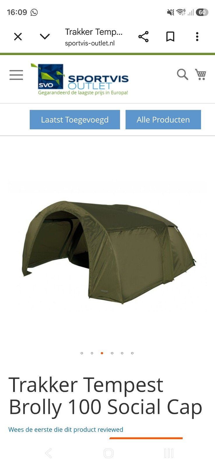 trakker tempest brolly 100 met scull cap en solcialcap, Ophalen of Verzenden, Zo goed als nieuw, Overige typen