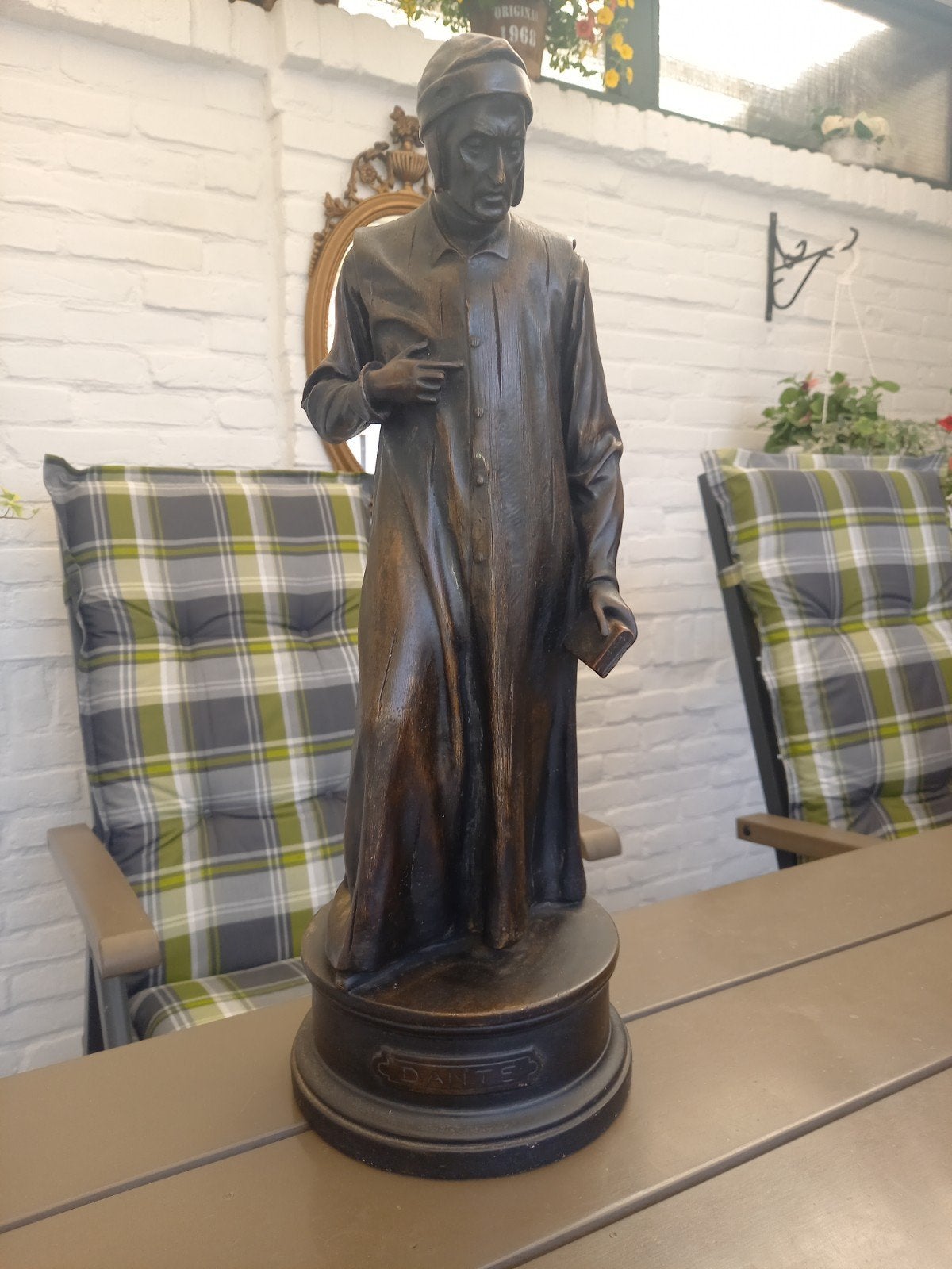 Oud gipsen beeld, Antiek en Kunst, Ophalen, Gips, Beeld, Bruin