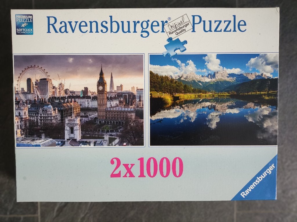 Ravensburger legpuzzels (twee in één doos), 1000 stukjes, Ophalen, 500 t/m 1500 stukjes, Gebruikt, Legpuzzel