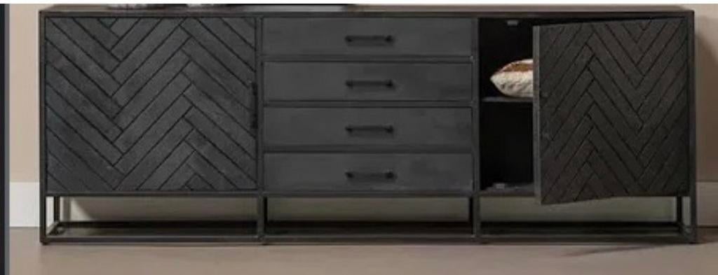 Visgraat dressoir, Huis en Inrichting, Kasten | Dressoirs, Ophalen, 100 tot 150 cm, Zo goed als nieuw, 25 tot 50 cm