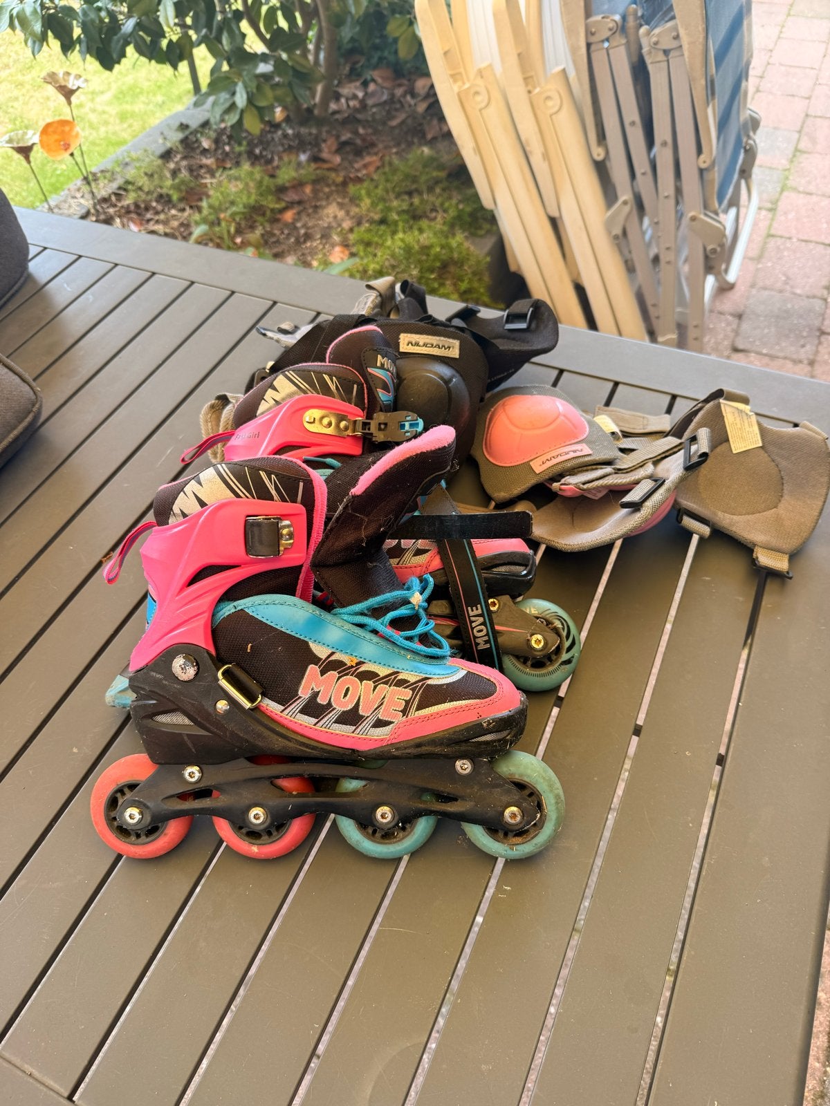Verstelbare skeelers maat 38-41 incl. bescherming, Ophalen, Kinderen, Inline skates 4 wielen, Verstelbaar