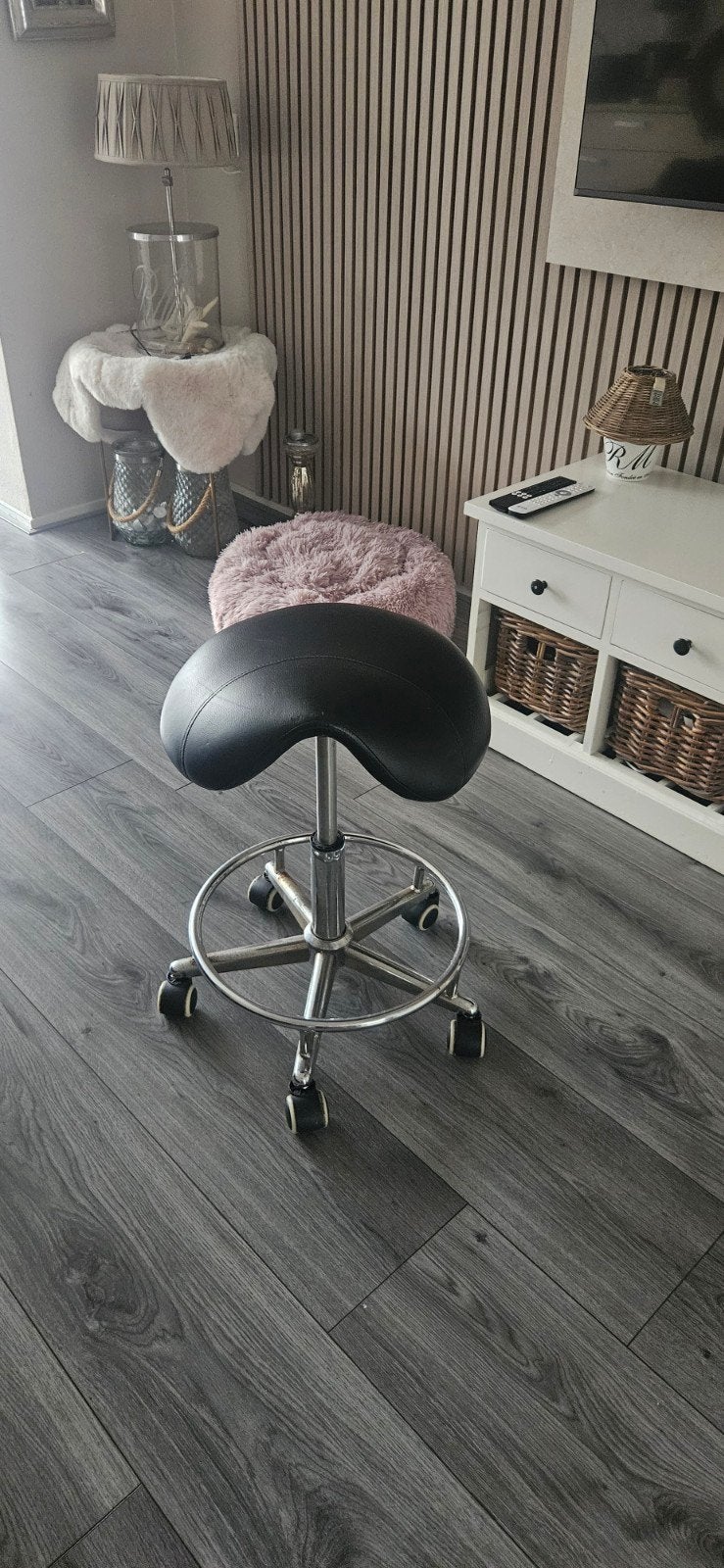 Ergonomische Zadelkruk op Wielen - Zwart, Ophalen, Gebruikt, Zwart, Bureaukruk