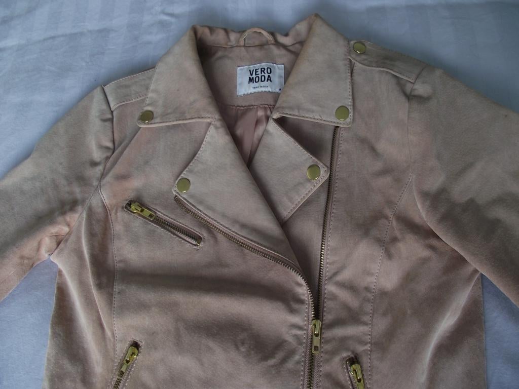 roze leer jasje suède jacket goud ritsen Vero Moda: M, Maat 38/40 (M), Vero Moda, Ophalen of Verzenden, Roze
