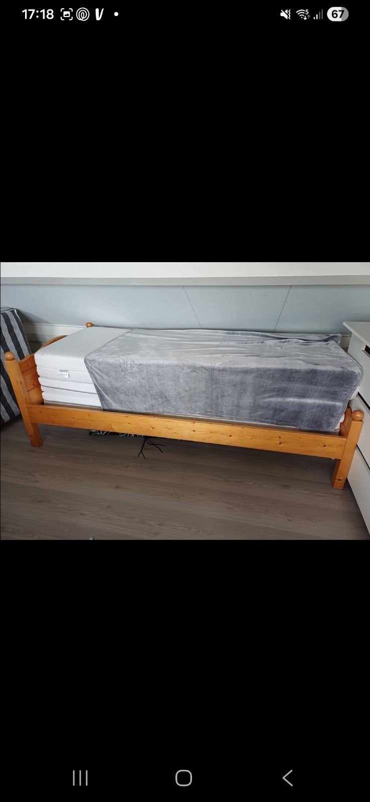 90x200 bed zonder matrassen, Ophalen, 90 cm, Eenpersoons, Wit