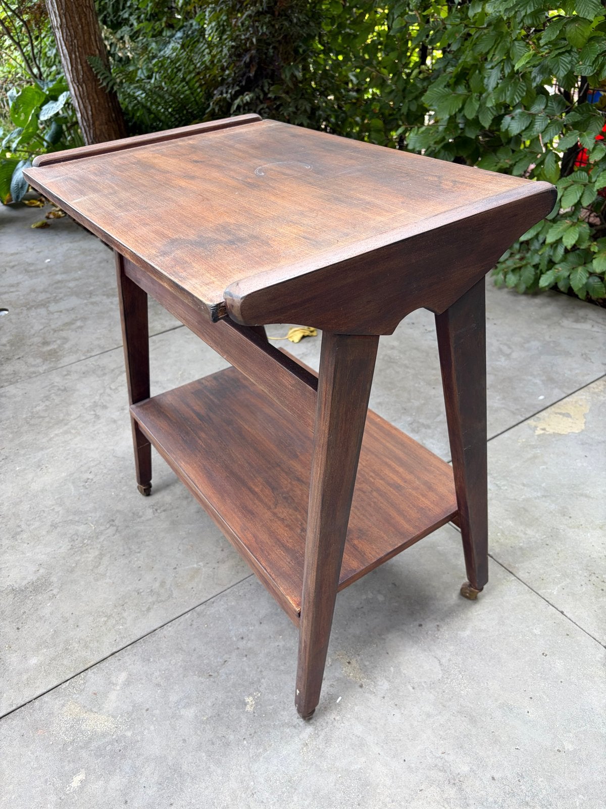 Vintage houten serveerwagen met wieltjes, Antiek en Kunst, Ophalen