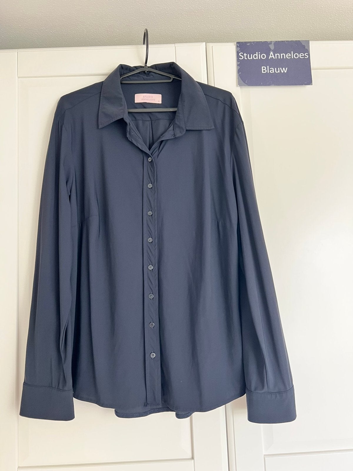 Studio anneloes bobby blouse XL donkerblauw travelstof, Blauw, Maat 46/48 (XL) of groter, Ophalen of Verzenden, Zo goed als nieuw