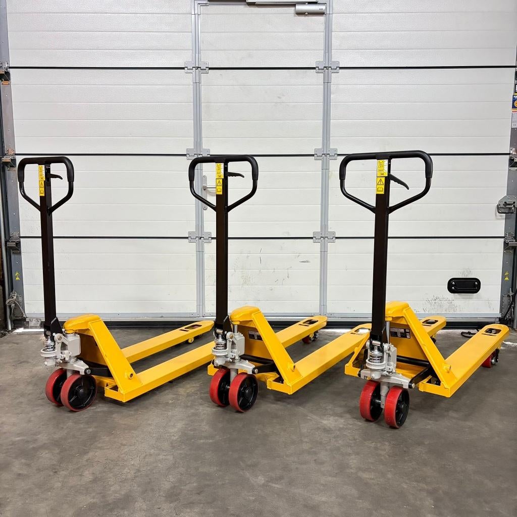 Nieuwe palletwagen | Pompwagen | Dubbele vorkwielen, Doe-het-zelf en Verbouw, Ophalen of Verzenden, Nieuw