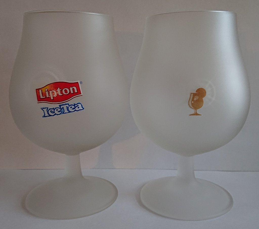 Set Lipton ice tea glazen (2 stuks), Huis en Inrichting, Glas of Glazen, Overige merken, Ophalen of Verzenden, Overige stijlen