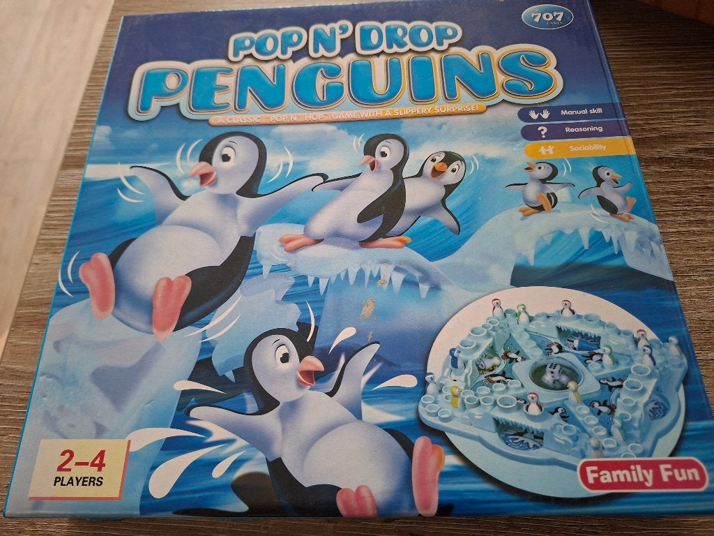 Pop N' Drop Pinguins Gezelschapsspel compleet, Drie of vier spelers, Ophalen of Verzenden, Zo goed als nieuw, 707 games