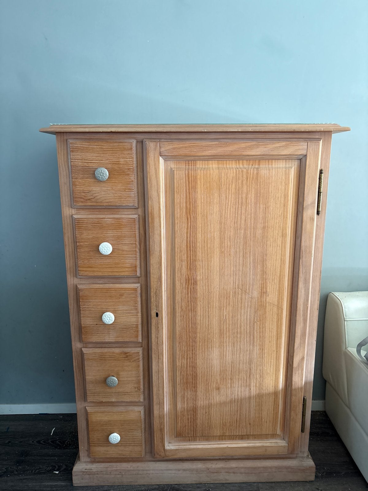 Houten kast met lades en deur, Antiek en Kunst, Ophalen