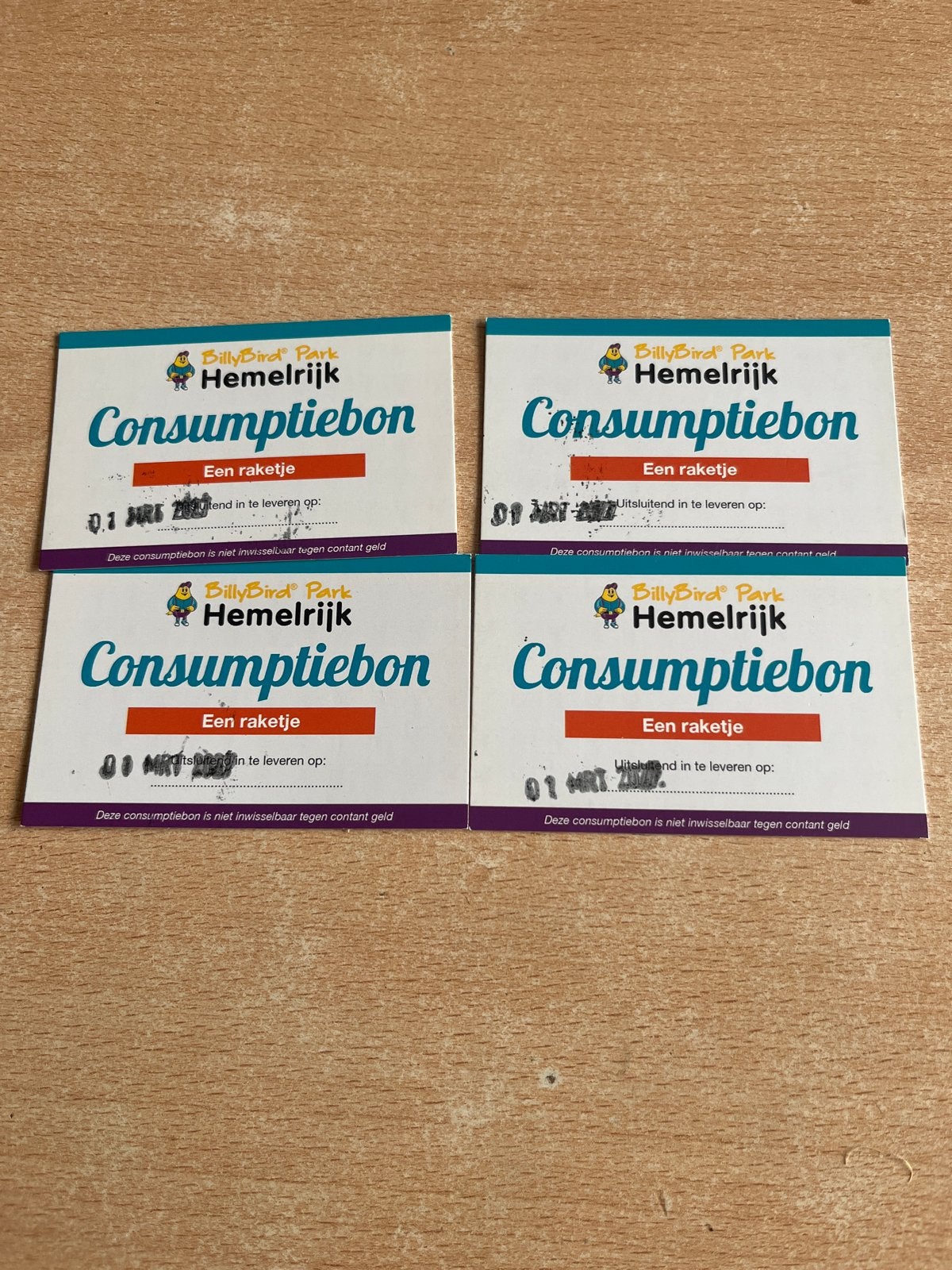 Consumptiebon Billybird, Tickets en Kaartjes, Drie personen of meer, Cadeaubon, Pretpark