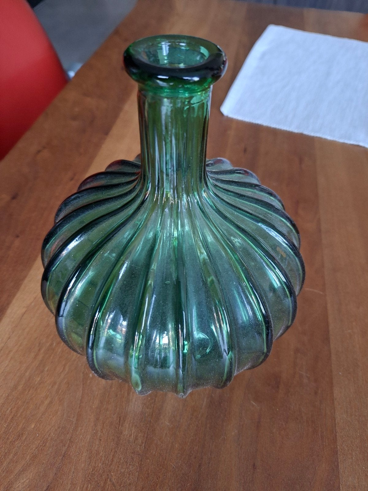 groene glazen vaas, Antiek en Kunst, Ophalen of Verzenden