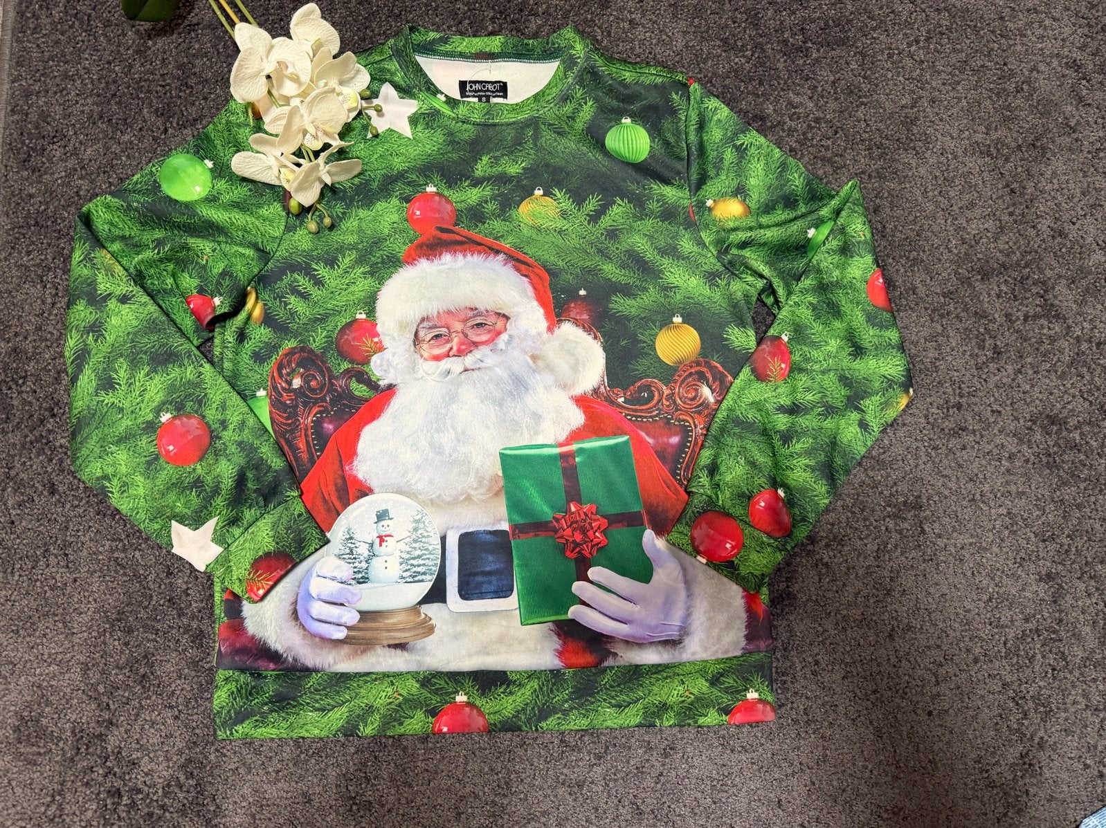 NIEUW, Unisex Kersttrui John Cabot, maat S/M, Ophalen of Verzenden, Nieuw, Maat 46 (S) of kleiner, Groen