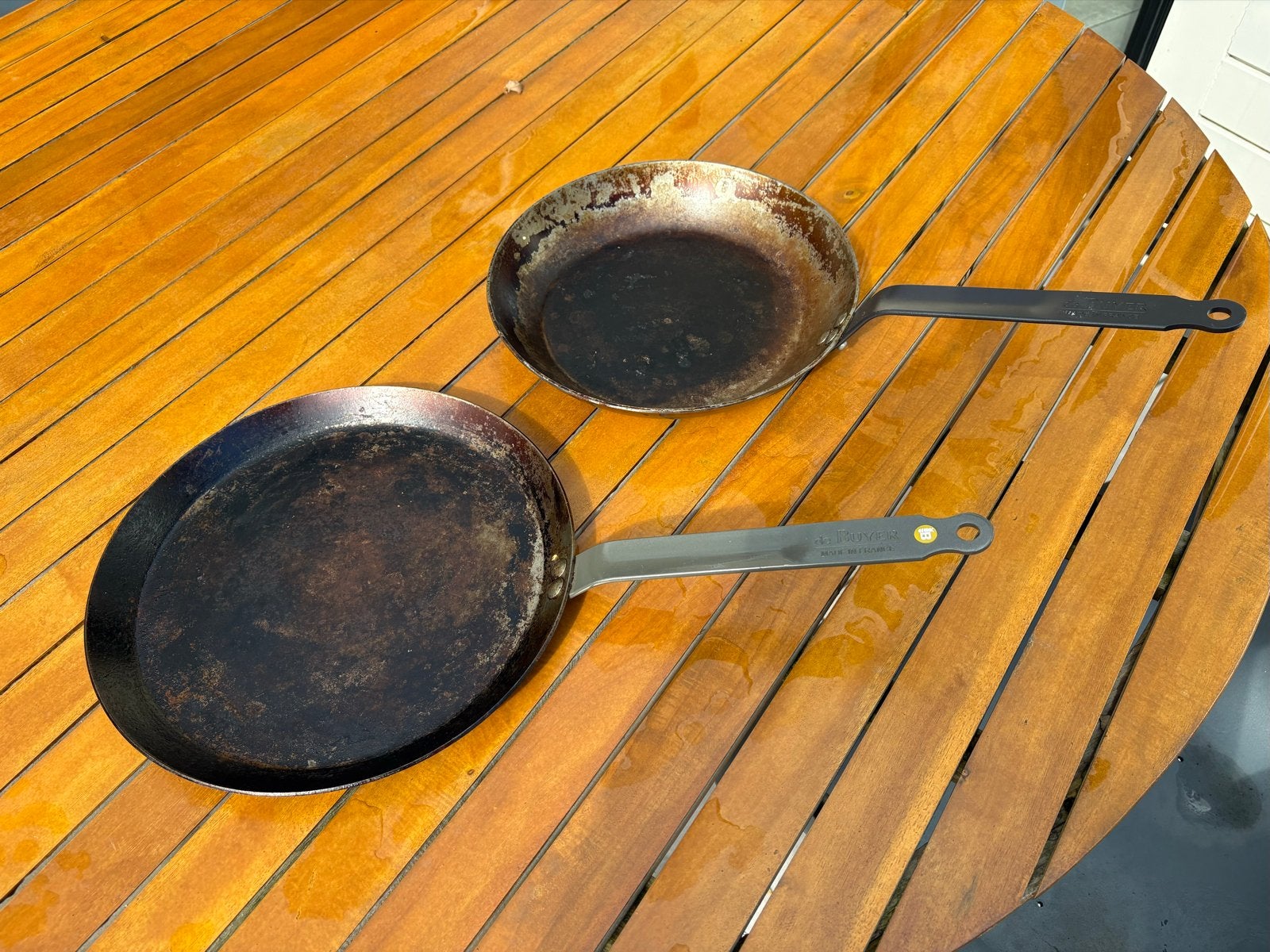 De Buyer pannen: koekenpan en pannenkoekenpan, Ophalen, Gebruikt, De Buyer, Met handvatten