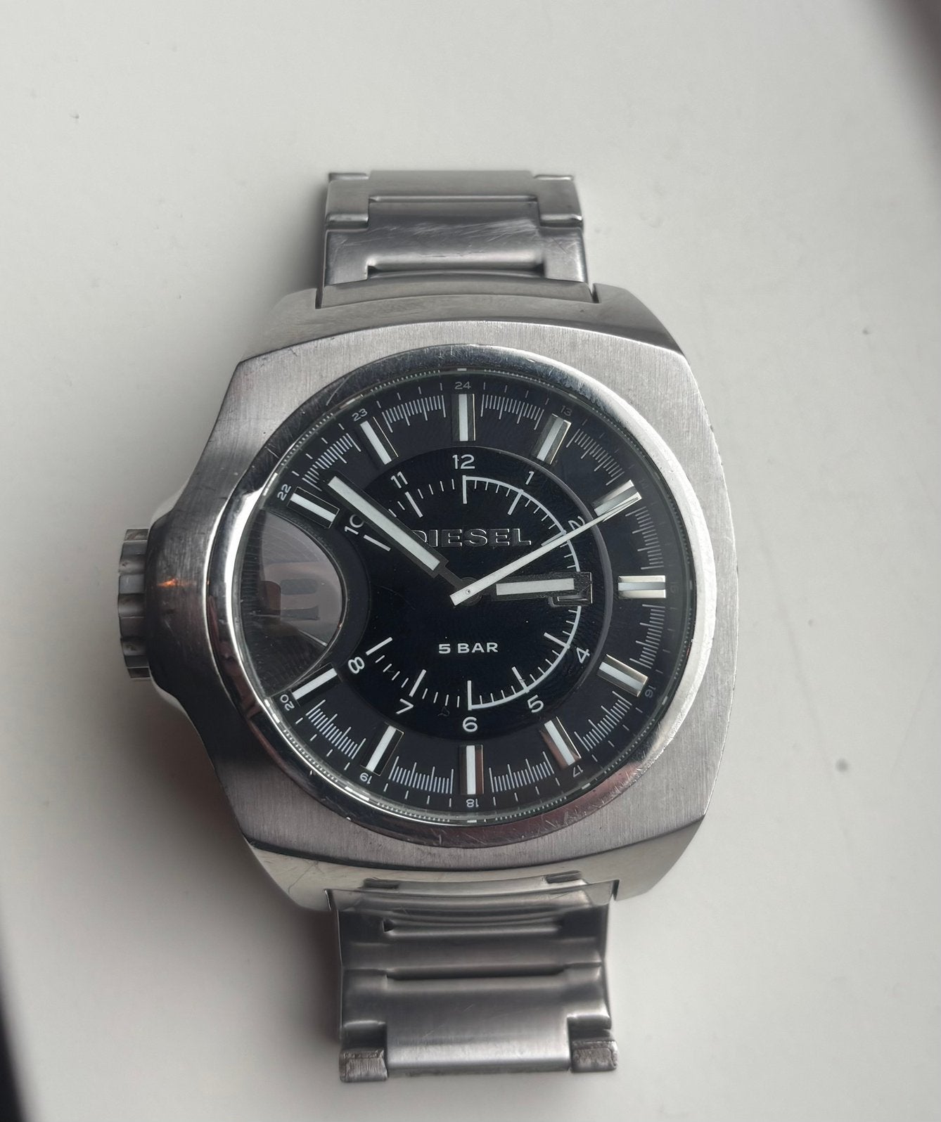Diesel horloge dz-1237, Ophalen of Verzenden, Staal, Overige merken, 1960 of later
