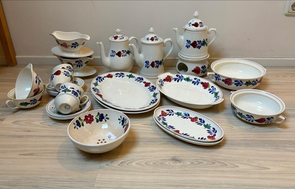 Compleet Boerenbont servies - 48-delig, Ophalen of Verzenden