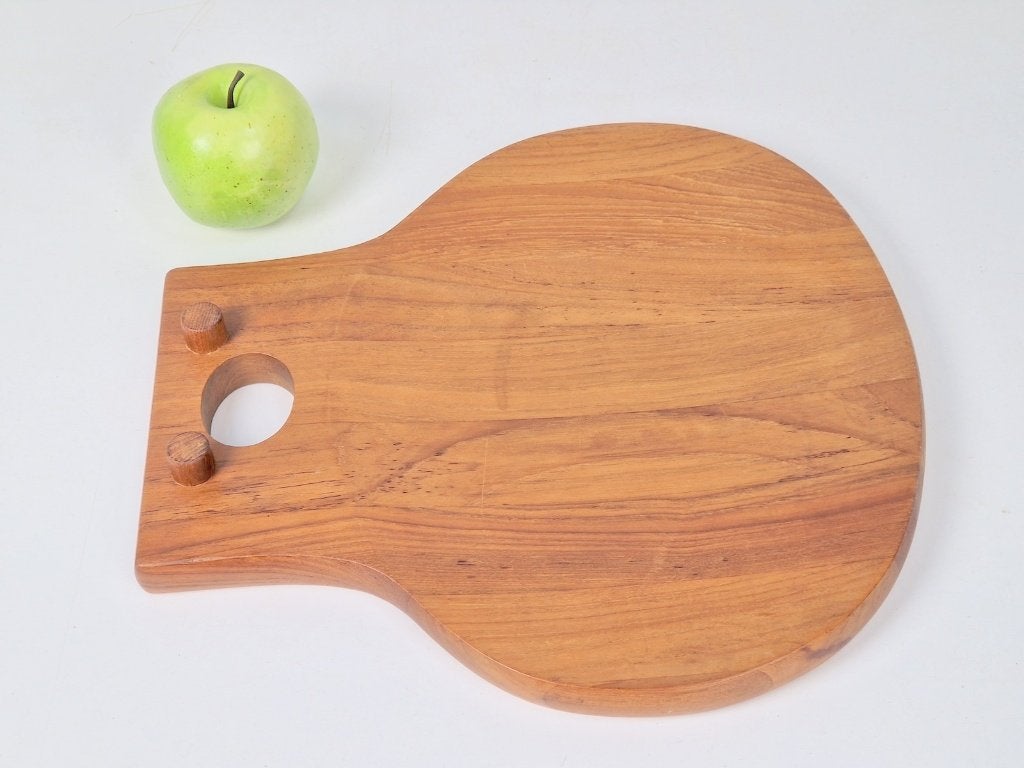 Vintage Deense Teak hout Snijplank van Nissen Denmark ‘60, Hout, Ophalen of Verzenden, Bruin, Overige typen