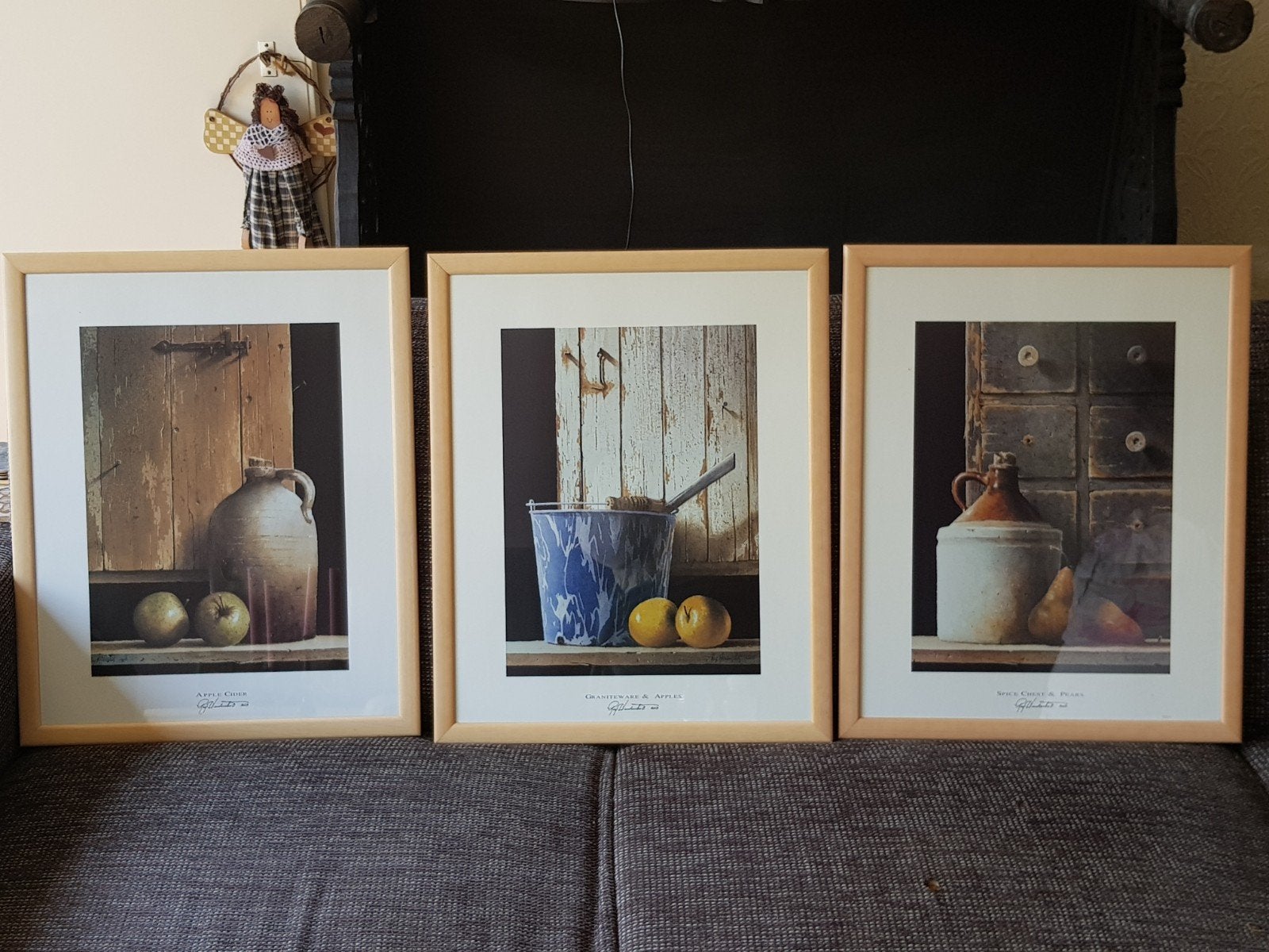 schilderij stilleven drieluik stoer en sober, Ophalen, Zo goed als nieuw, Minder dan 50 cm, Schilderij
