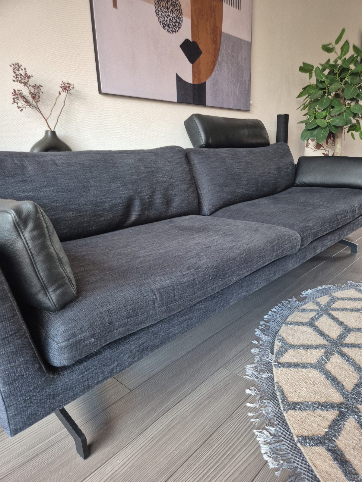 Fauve loungebank van het merk Indera, Huis en Inrichting, Banken | Bankstellen, Ophalen, 250 tot 300 cm, Driepersoons, 75 tot 100 cm