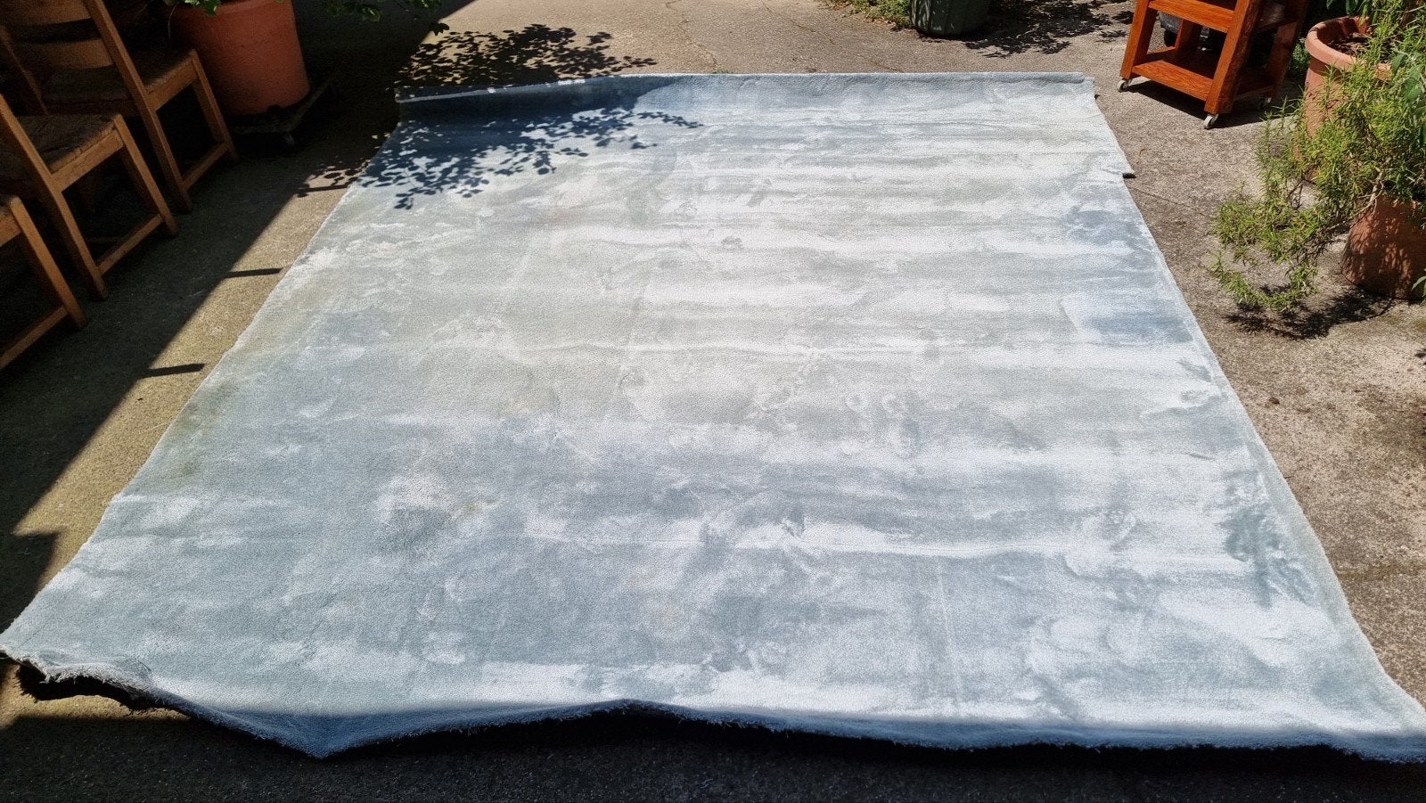 Hoogpolig Blauwe Vloerbedekking 10 m² Incl. Ondervloer, Ophalen, Blauw, Vierkant, 200 cm of meer