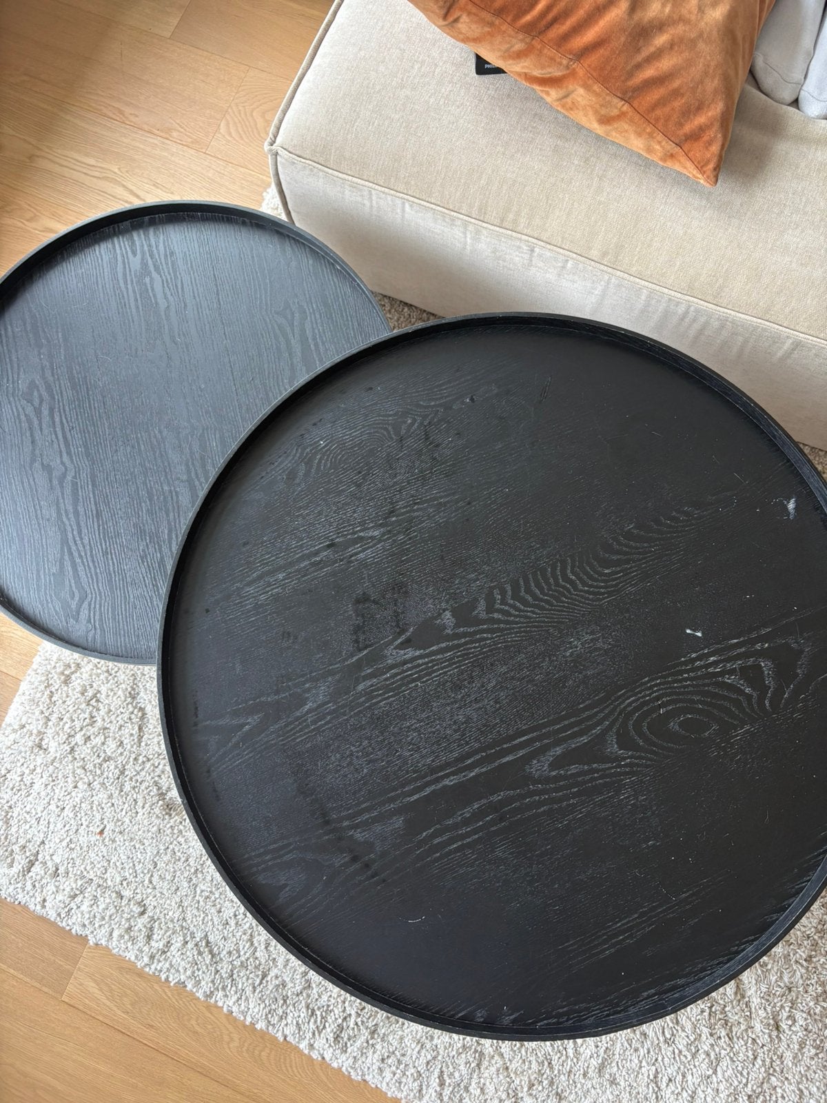 Woood Mesa bijzettafels / salontafel, Ophalen, Zo goed als nieuw, Rond