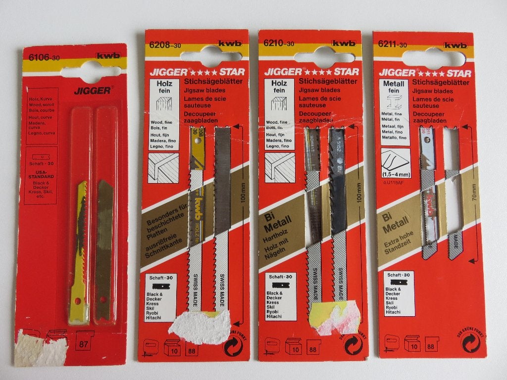 Jigger Star KWB 7 zaagjes voor decoupeerzaag metaal en hout, Decoupeerzaag, Ophalen of Verzenden, Zo goed als nieuw, 30 tot 70 mm