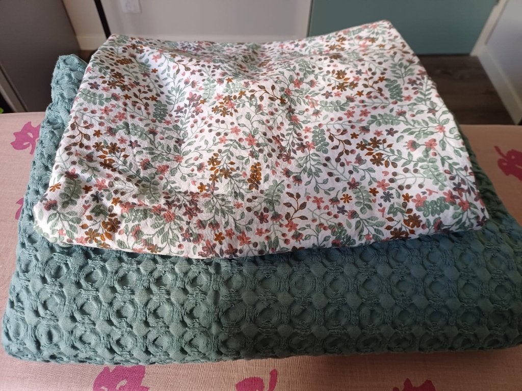 beddegoed meegroeibed groen 120x150 cm ledikant deken laken, Gebruikt, Jongetje of Meisje, Peuterbed, Overige typen