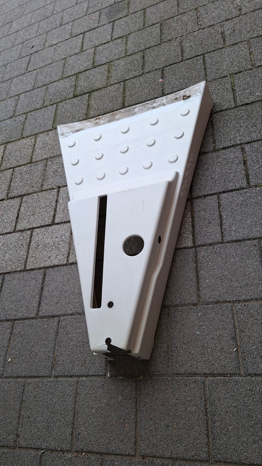 Witte kunststof afdekplaat/spatbord, Ophalen