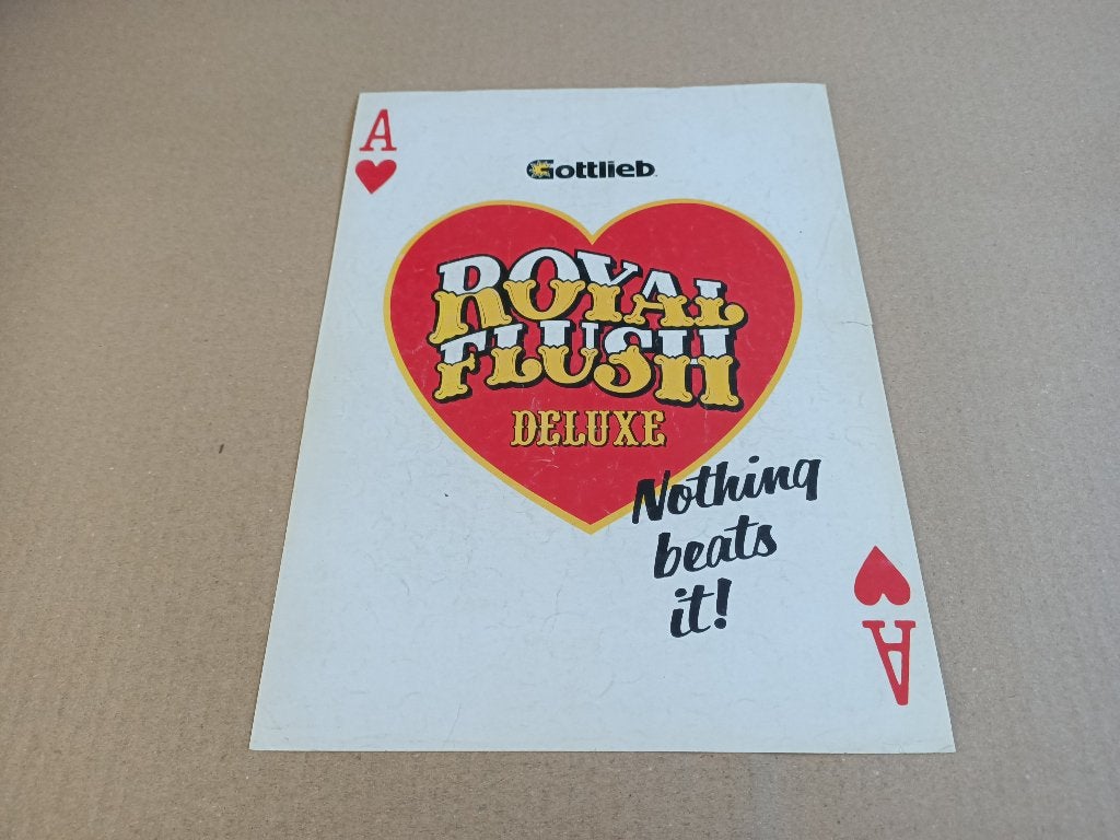 Flyer: Gottlieb Royal Flash (1983) Flipperkast, Verzenden, Gebruikt, Elektronisch, Flipperkast