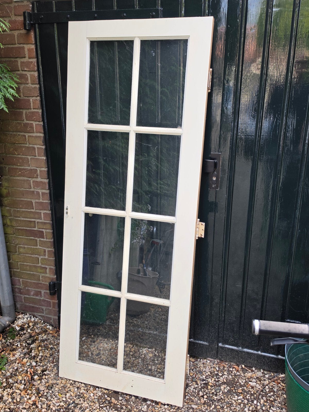 Kastdeur hardhout met 8 ramen, 72,5x193 cm, Ophalen