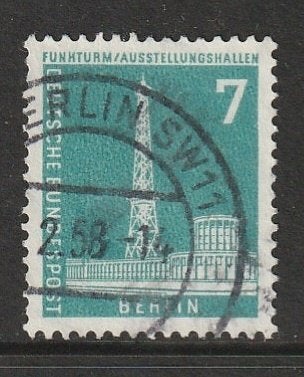 Berlijn 1956 142 Zendmast 7p, Gest, Ophalen of Verzenden, Overige periodes, Gestempeld