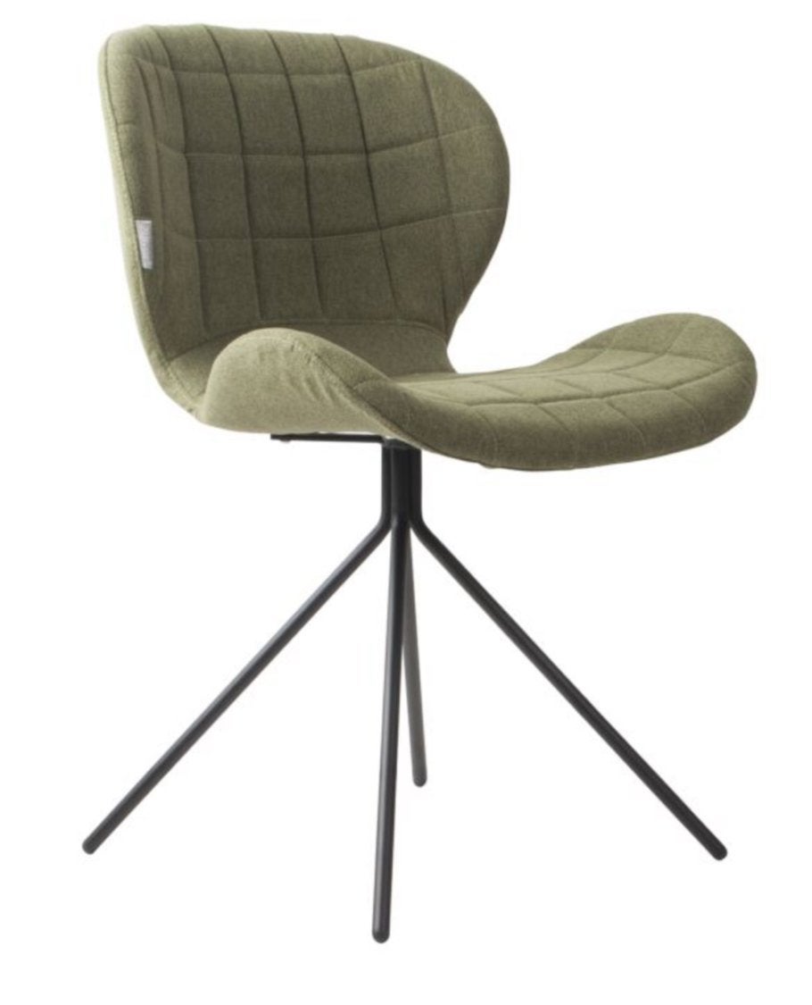 6 Zuiver OMG stoelen - Groen, Huis en Inrichting, Stoelen, Ophalen, Overige kleuren, Zo goed als nieuw, Stof