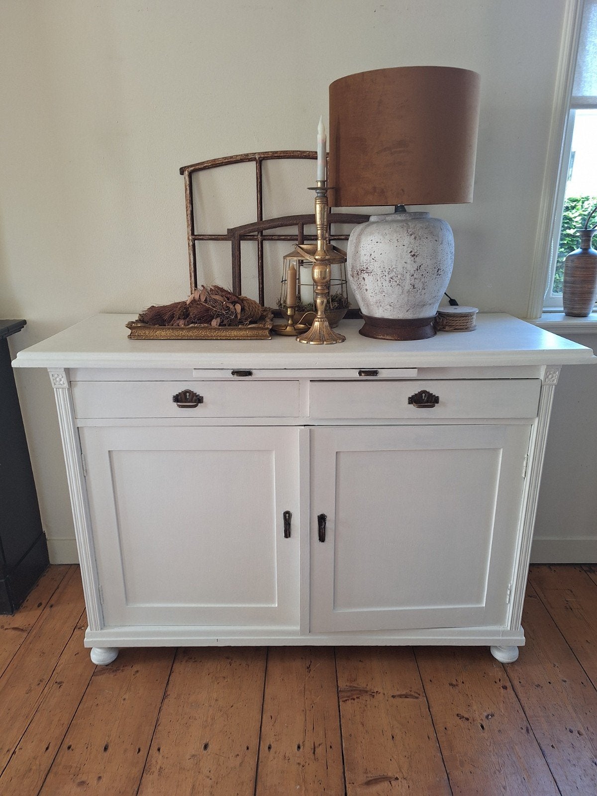 Dressoir/tv kast hout wit brocante, Ophalen, Gebruikt, Met deur(en), 150 tot 200 cm