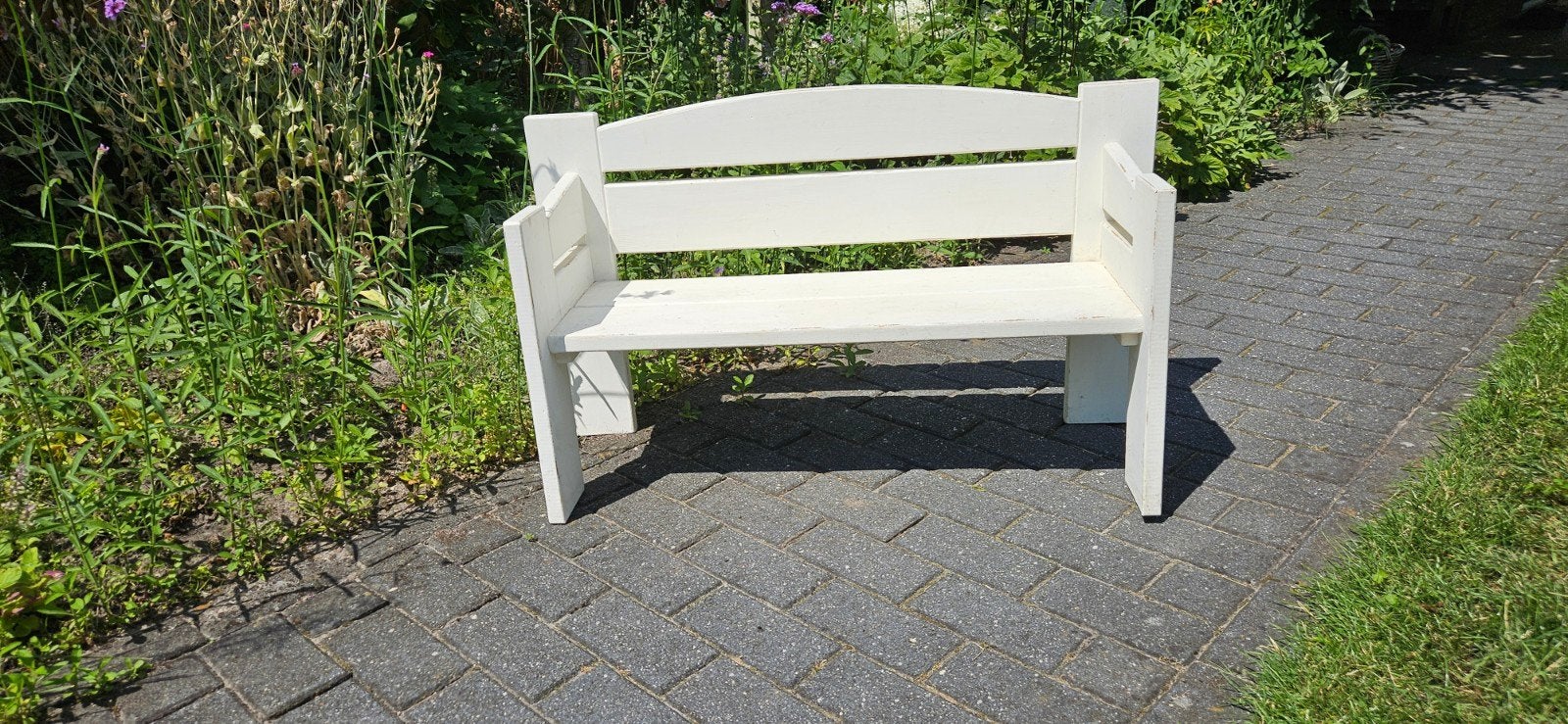 Wit houten kinderbankje, Ophalen, Gebruikt, Stoel(en)