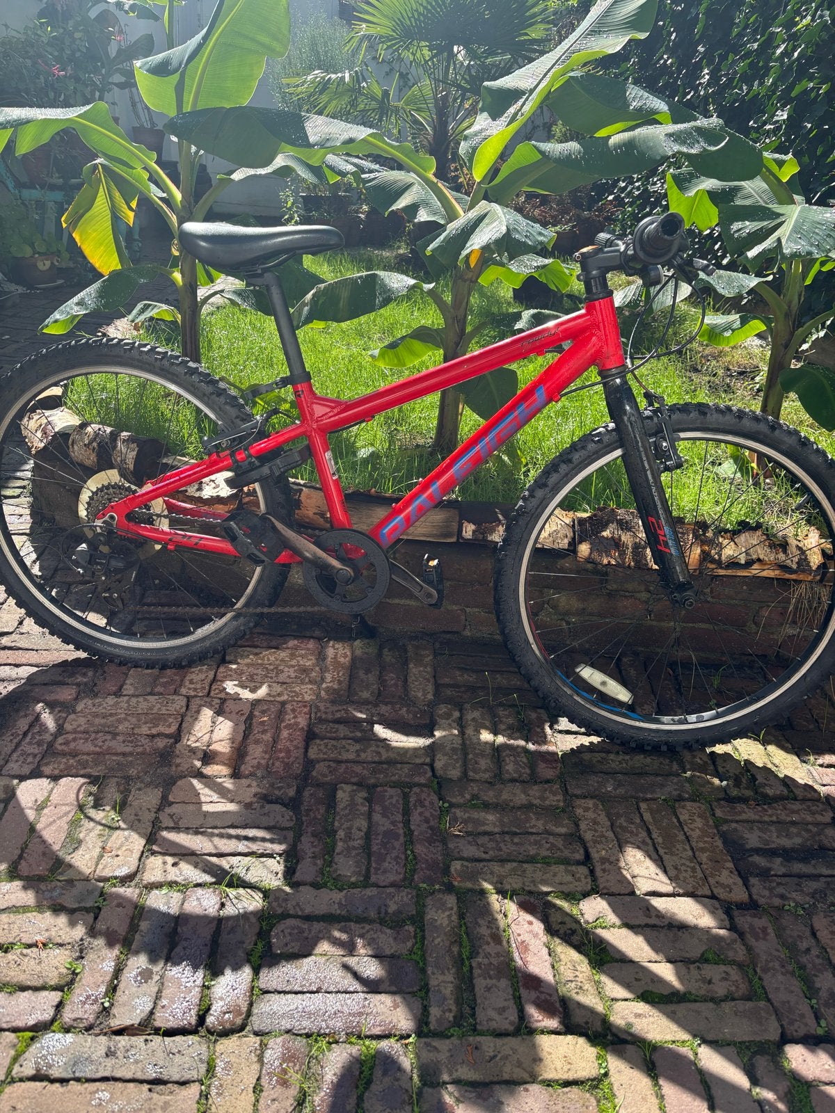 Jongensmountinbike  fiets Rood - 24 inch, Ophalen of Verzenden, Gebruikt, Velgrem, 20 inch of meer
