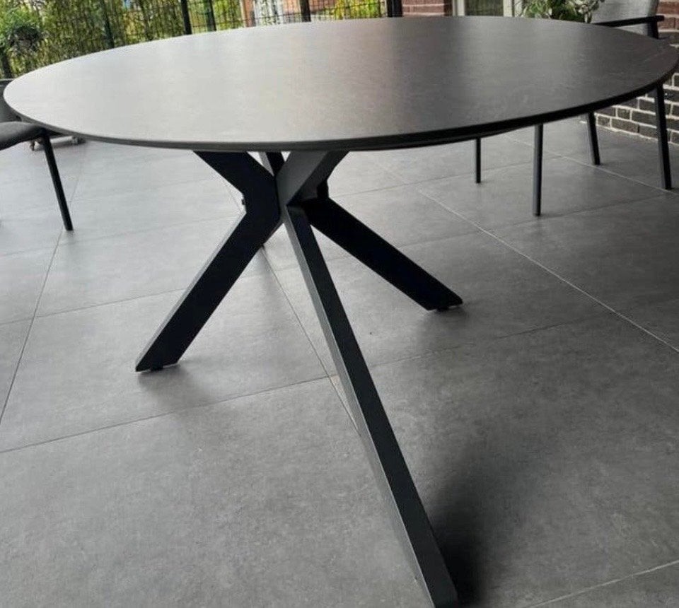 Ovale dining tuintafel met granieten blad en matrix poten, Ophalen, Zo goed als nieuw, Ovaal, Overige materialen