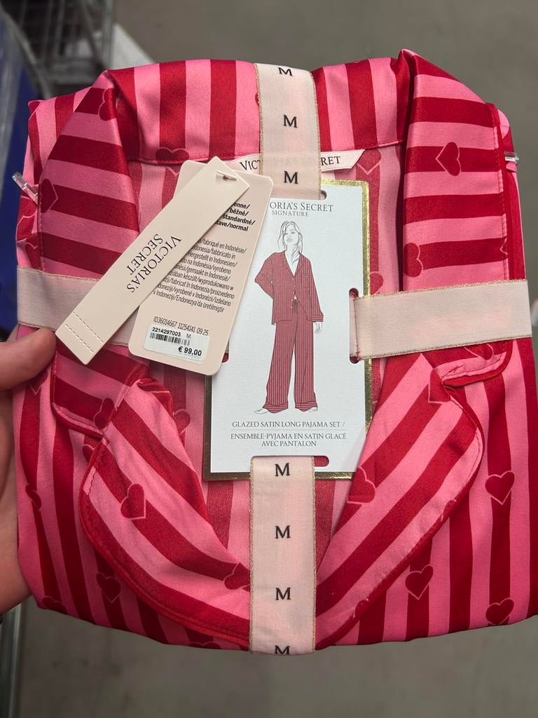 Victoria's Secret Satijnen Pyjama Set - Nieuw, Ophalen of Verzenden, Nieuw, Maat 38/40 (M)