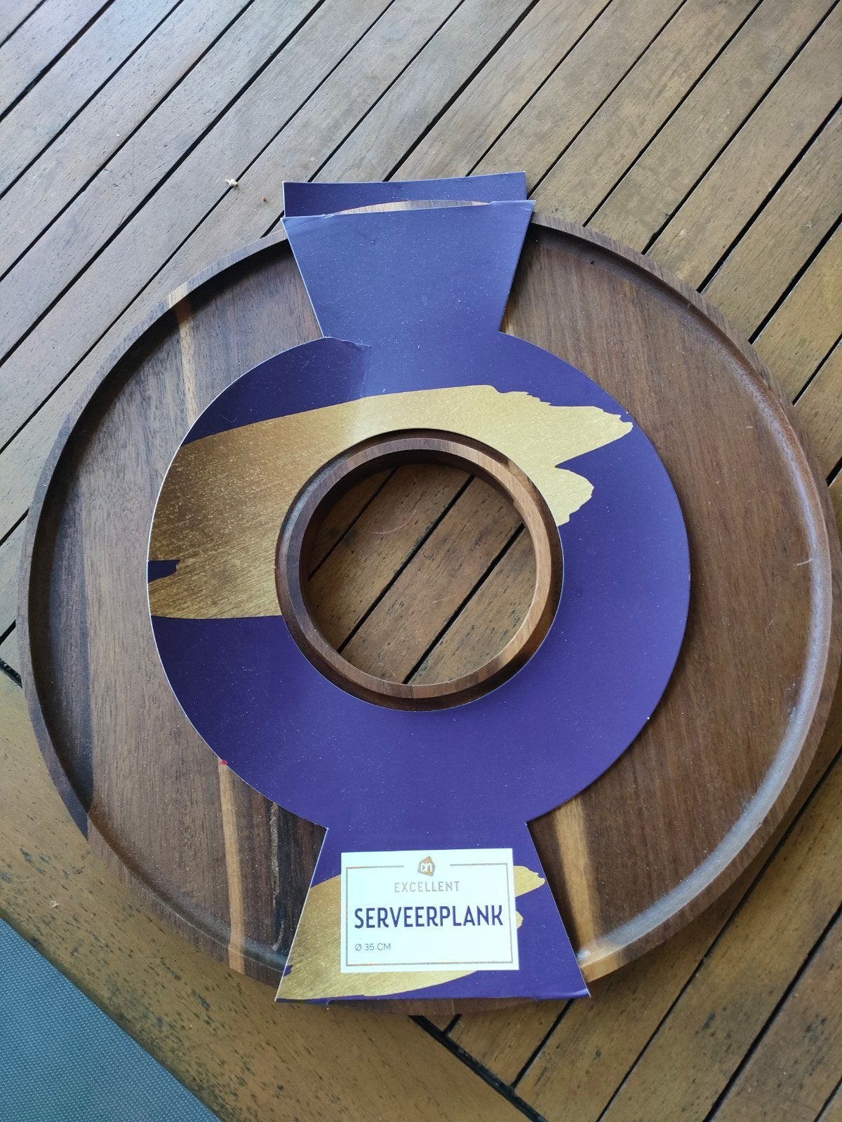 Nieuwe serveerplank van hout, rond (35 cm), Huis en Inrichting, Keuken | Keukenbenodigdheden, Ophalen of Verzenden
